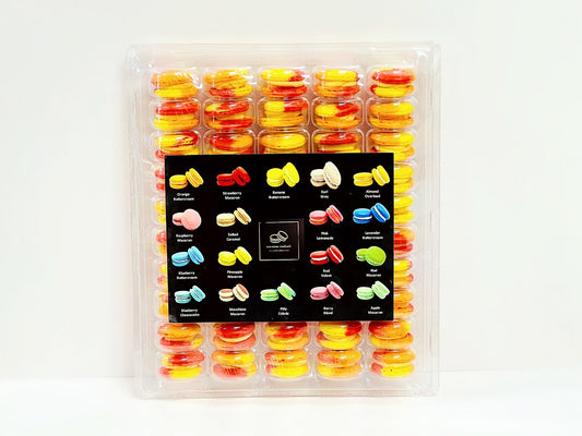 50 Pack Mango Cardamom French Macaron Value Pack - Macaron Centrale