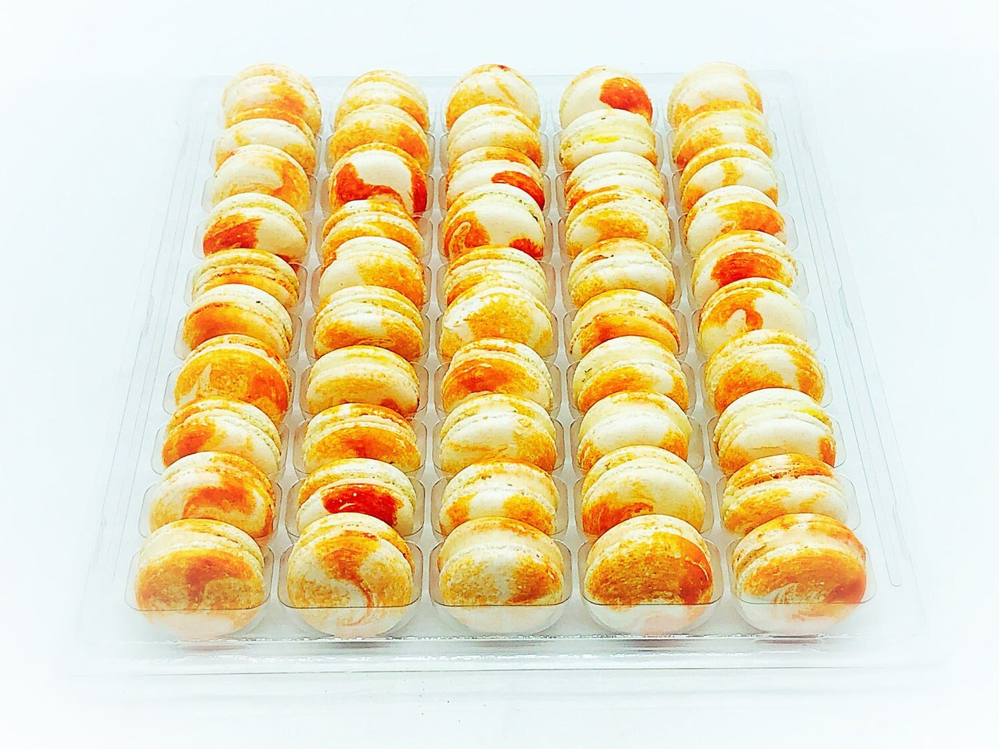 50 Pack Mango Cheesecake French Macaron Value Pack - Macaron Centrale