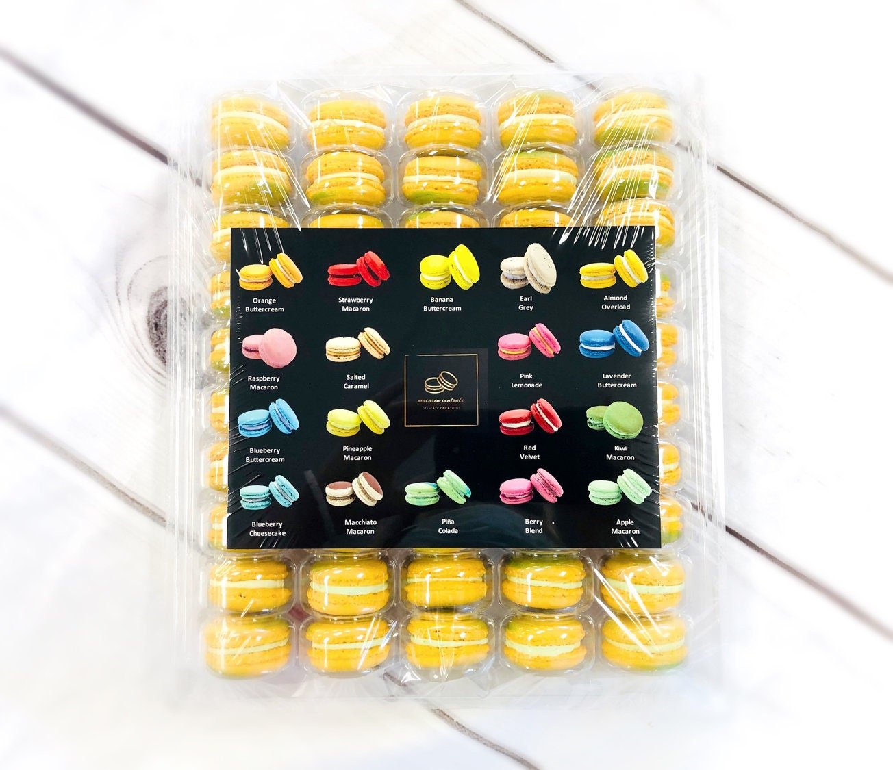 50 Pack Mango French Macaron Value Pack - Macaron Centrale