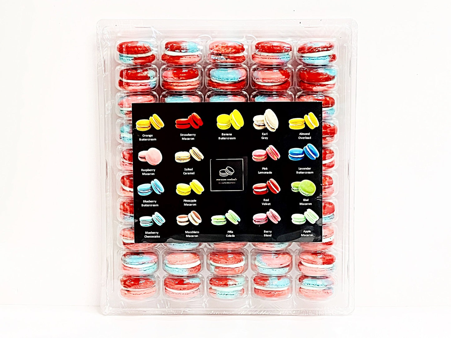 50 Pack Marachino Cherry French Macaron Value Pack - Macaron Centrale