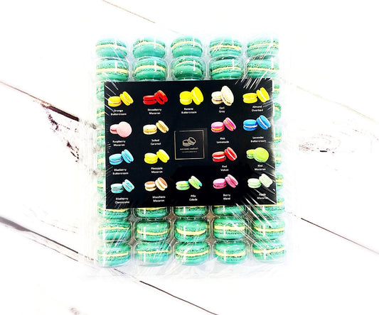 50 Pack Matcha Buttercream French Macaron Value Pack - Macaron Centrale