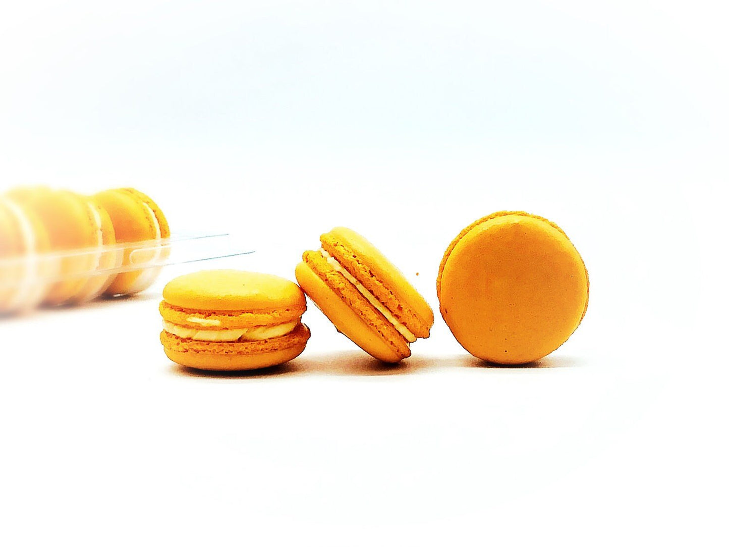 50 Pack Orange Cream French Macaron Value Pack - Macaron Centrale