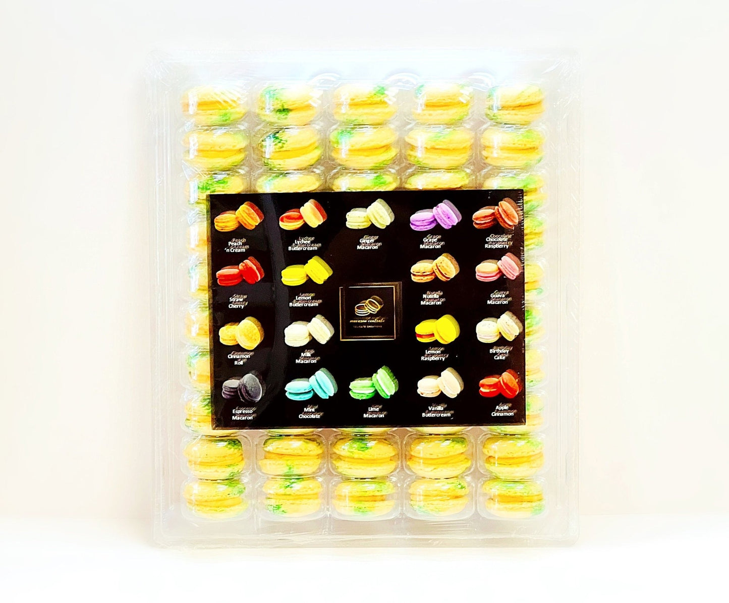 50 Pack Papaya Buttercream French Macaron Value Pack - Macaron Centrale