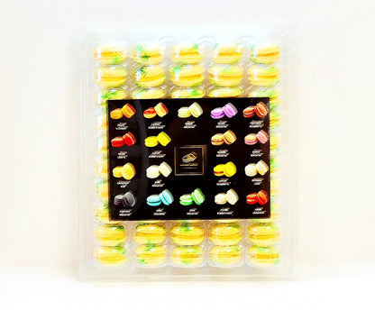 50 Pack Papaya Buttercream French Macaron Value Pack - Macaron Centrale