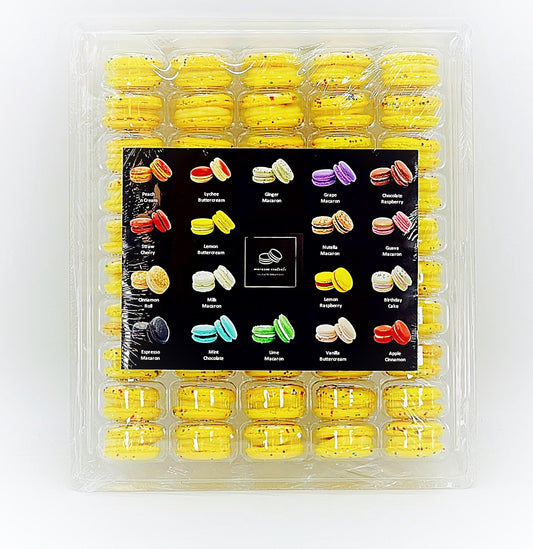 50 Pack Passionfruit White Chocolate French Macaron Value Pack - Macaron Centrale