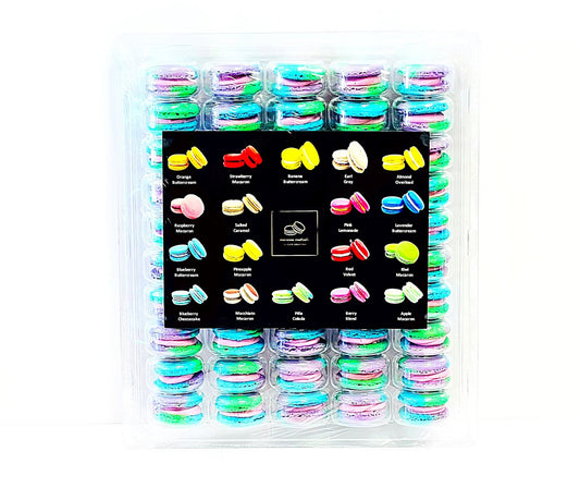 50 Pack Pastel Swirl French Macaron Value Pack | Gourmet Huckleberry Flavor - Macaron Centrale