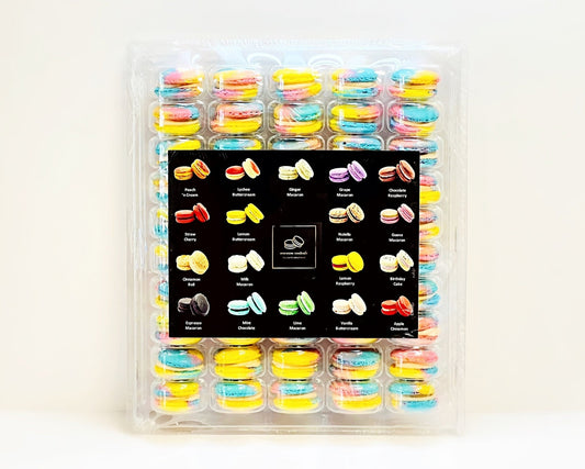 50 Pack Pastel Swirl French Macaron Value Pack | Gourmet Orange Flavor - Macaron Centrale