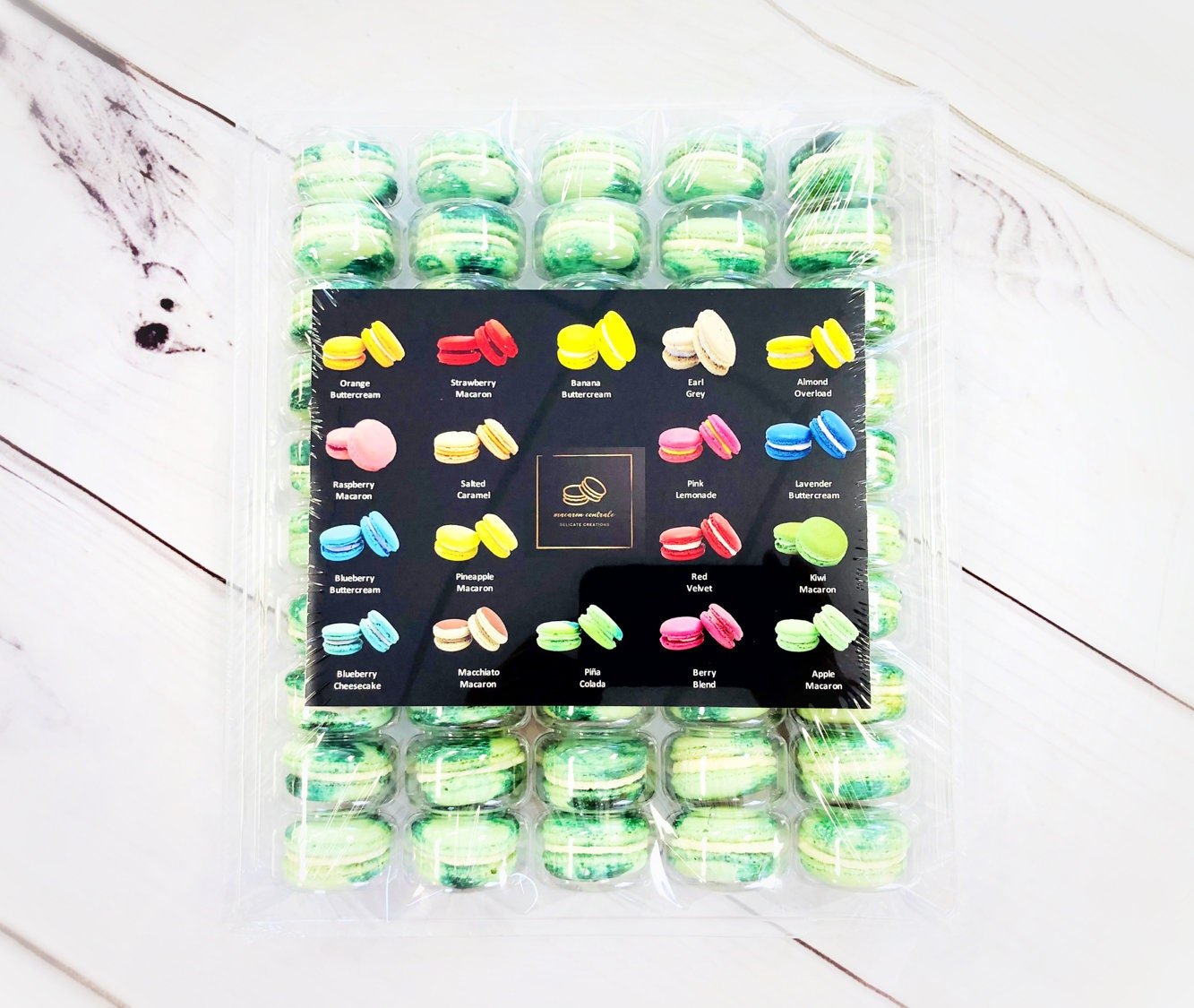 50 Pack Piña Colada Macarons French Macaron Value Pack - Macaron Centrale