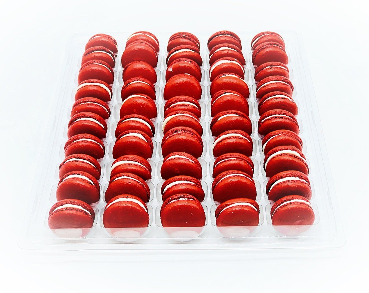 50 Pack Red Velvet French Macaron Value Pack - Macaron Centrale