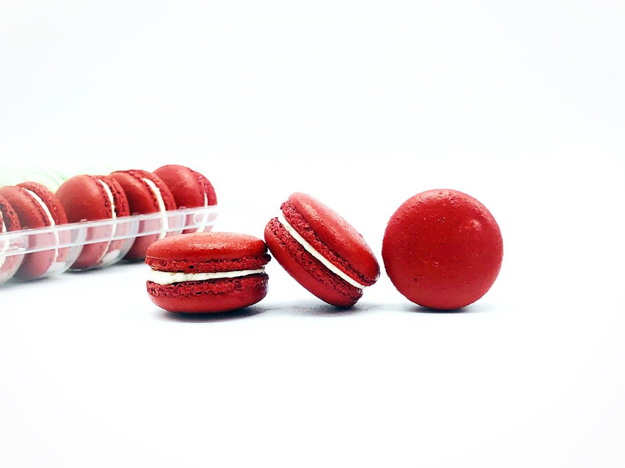 50 Pack Red Velvet French Macaron Value Pack - Macaron Centrale
