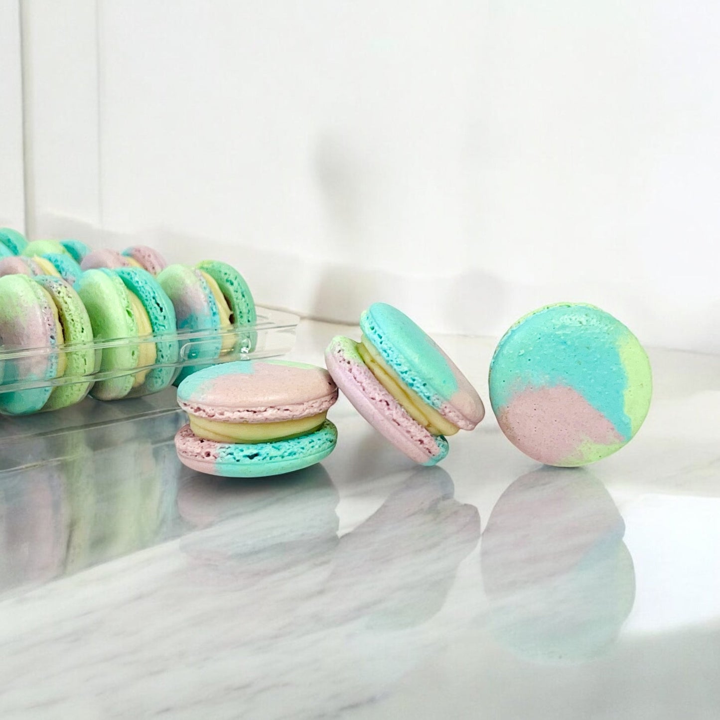 50 Pack Rose Raspberry French Macarons - Macaron Centrale