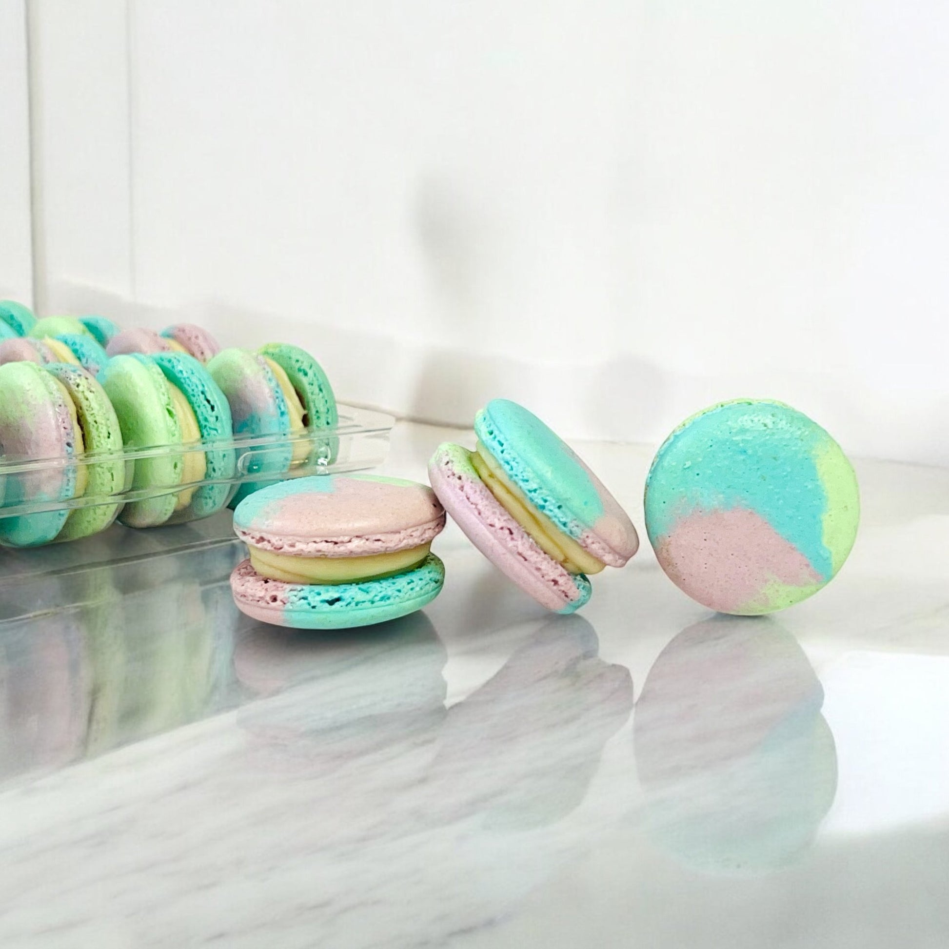 50 Pack Rose Raspberry French Macarons - Macaron Centrale