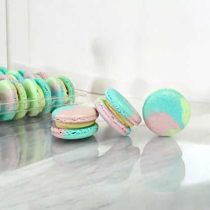 50 Pack Rose Raspberry French Macarons - Macaron Centrale