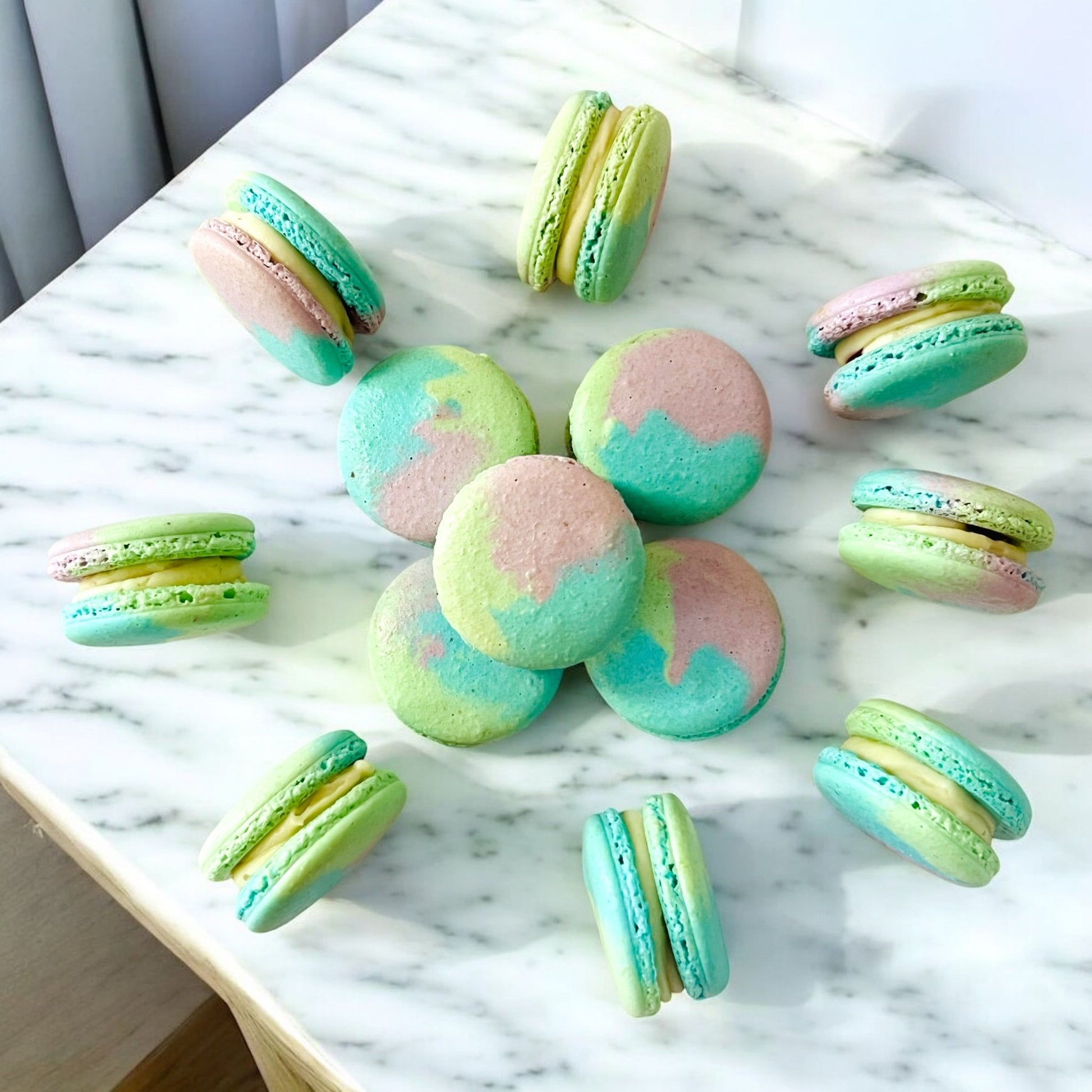 50 Pack Rose Raspberry French Macarons - Macaron Centrale