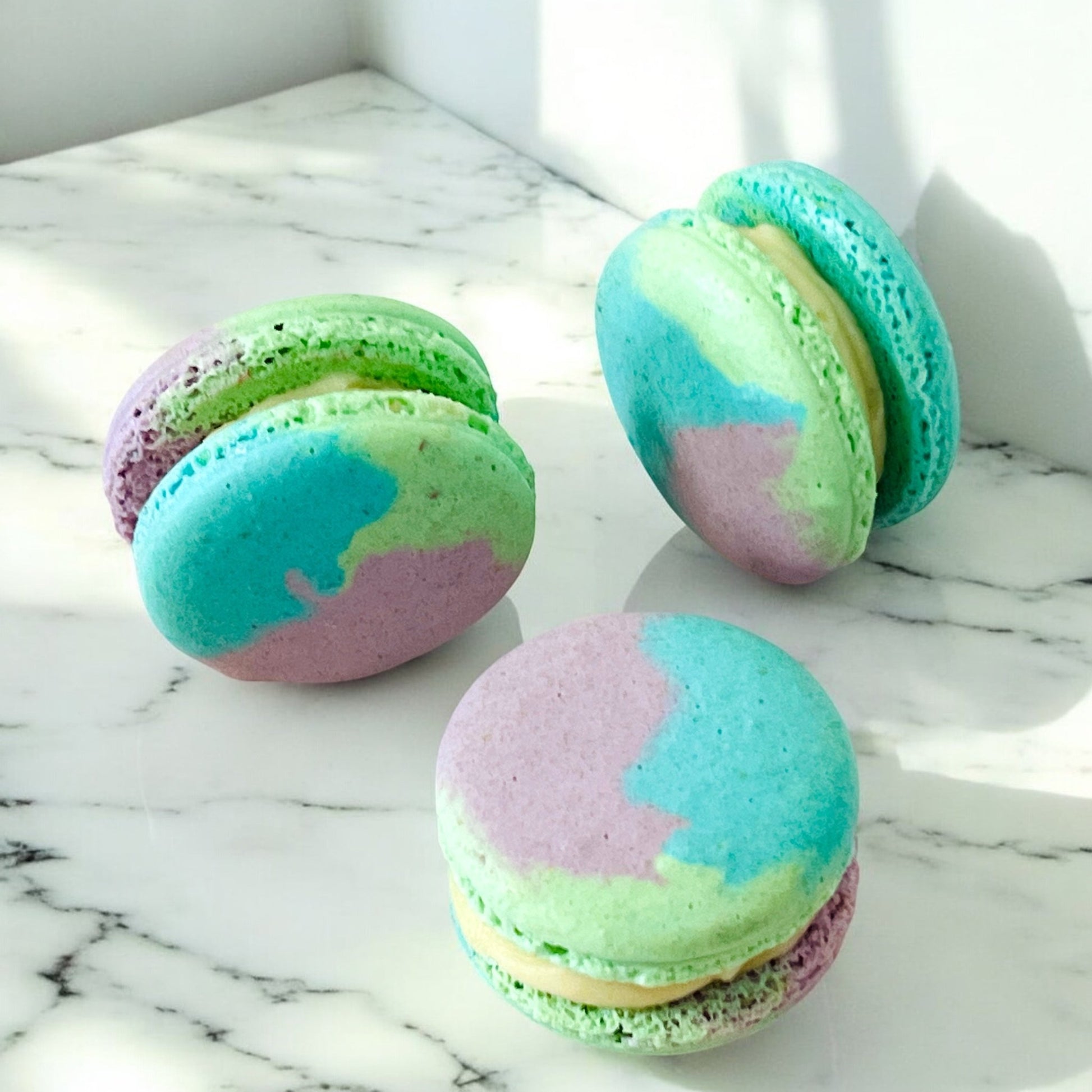 50 Pack Rose Raspberry French Macarons - Macaron Centrale