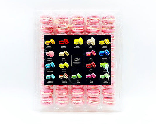 50 Pack Rosewater French Macaron Value Pack - Macaron Centrale