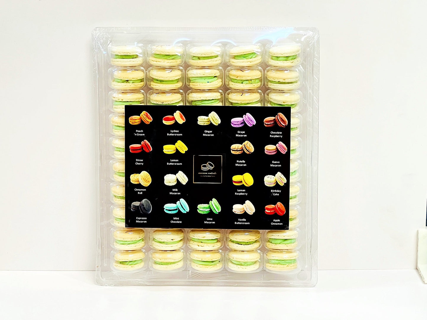 50 Pack Saffron Pistachio French Macaron Value Pack - Macaron Centrale