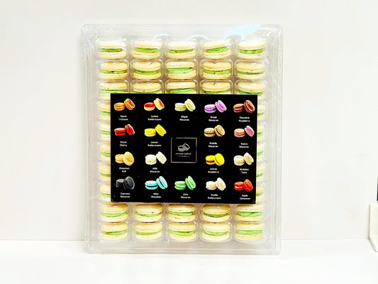 50 Pack Saffron Pistachio French Macaron Value Pack - Macaron Centrale