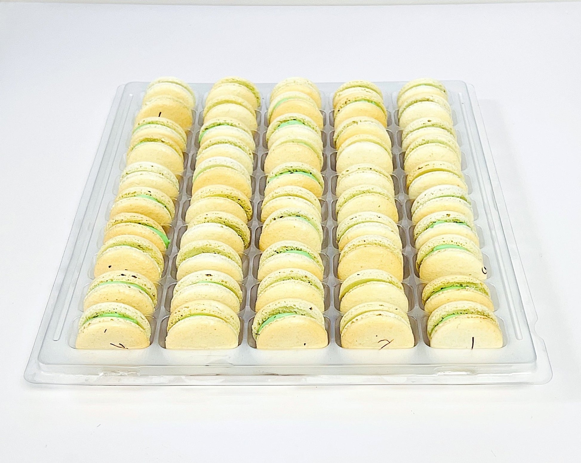 50 Pack Saffron Pistachio French Macaron Value Pack - Macaron Centrale