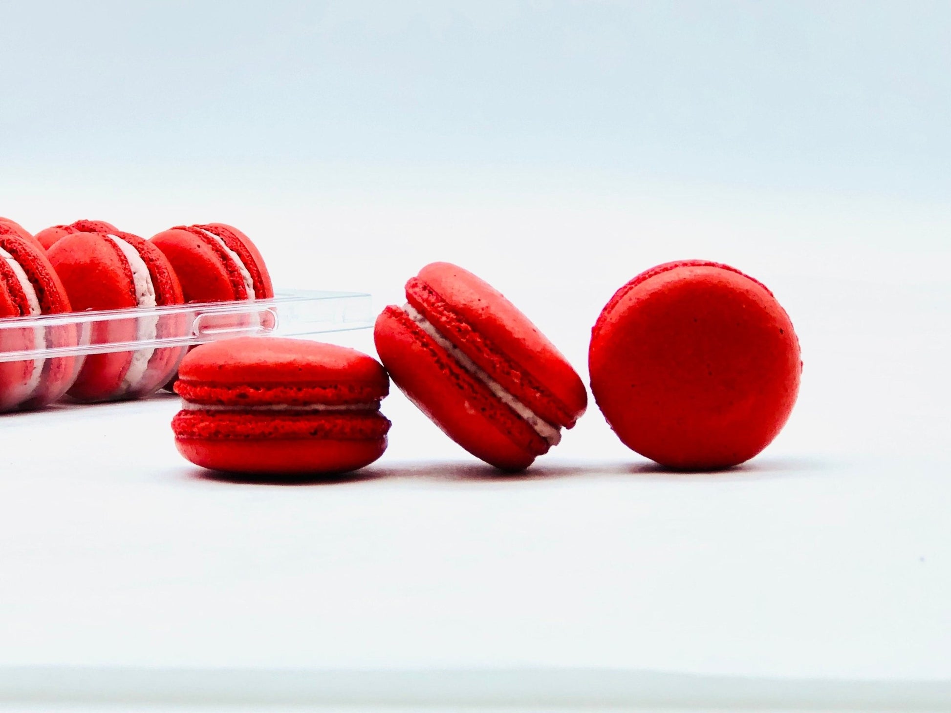 50 Pack Straw - Cherry French Macaron Value Pack - Macaron Centrale