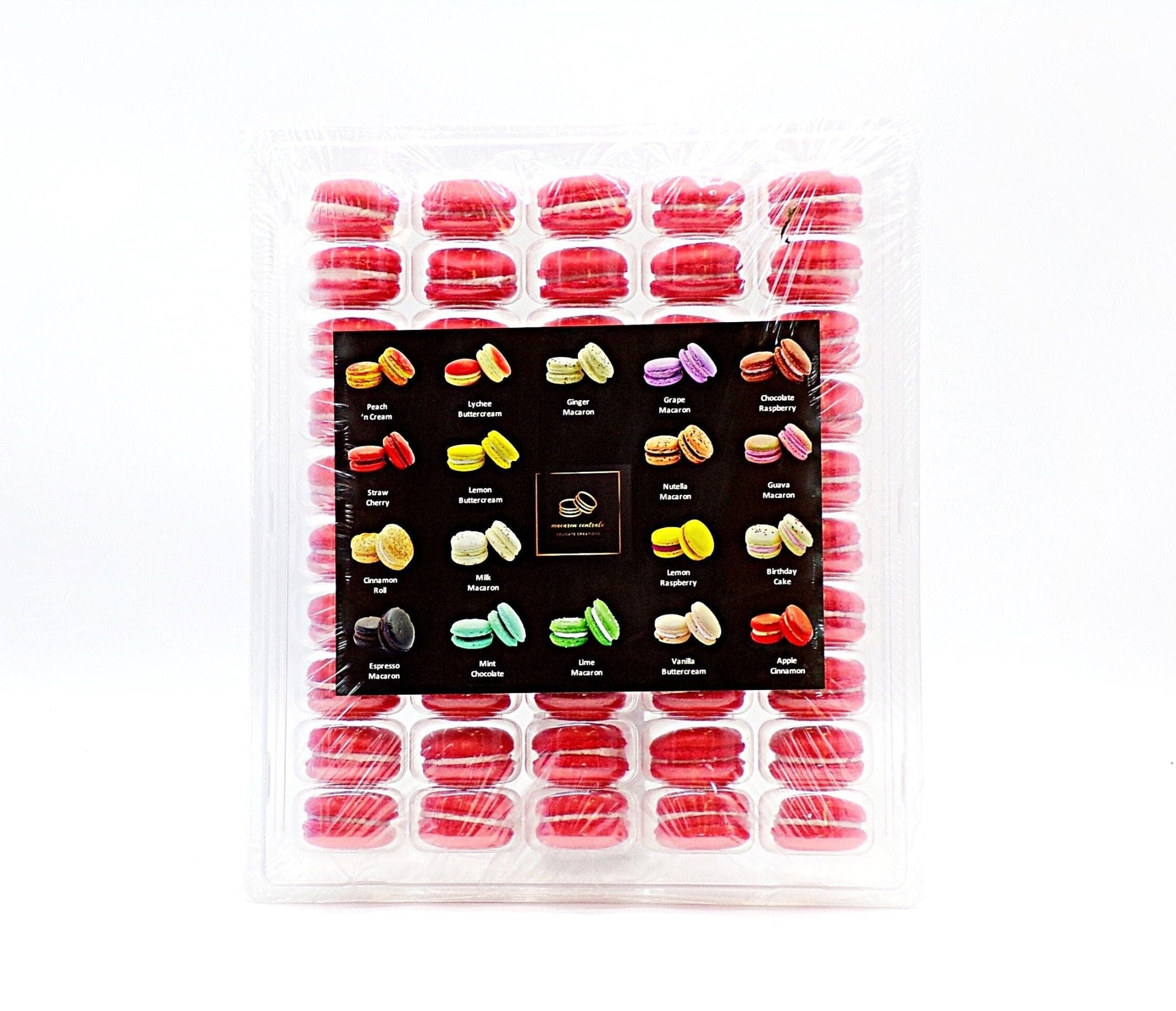 50 Pack Straw - Cherry French Macaron Value Pack - Macaron Centrale