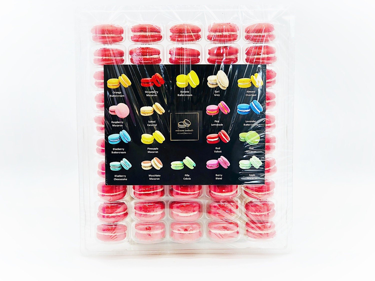 50 Pack Strawberry French Macaron Value Pack - Macaron Centrale