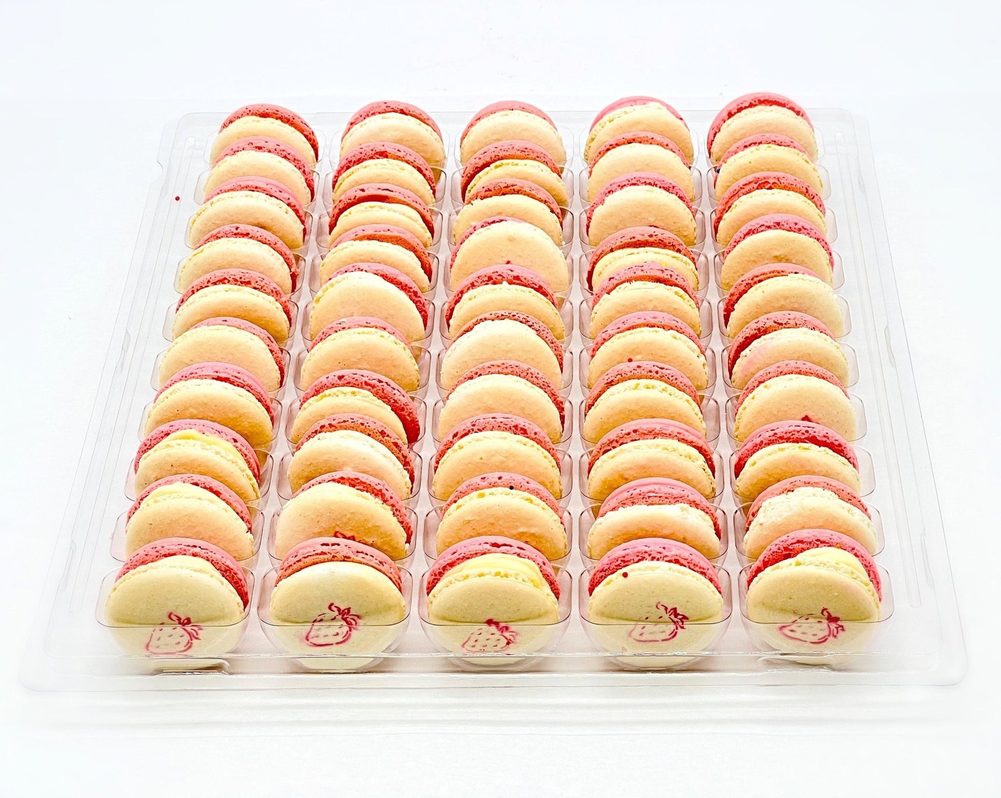 50 Pack Strawberry Sundae French Macaron Value Pack - Macaron Centrale