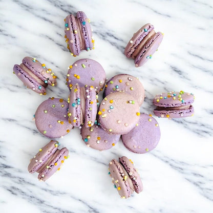 50 Pack Taro Cloud Puff French Macarons Value Pack - Macaron Centrale