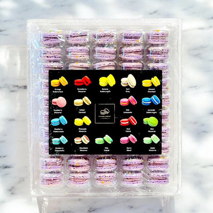 50 Pack Taro Cloud Puff French Macarons Value Pack - Macaron Centrale
