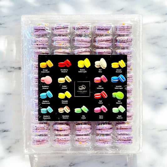 50 Pack Taro Cloud Puff French Macarons Value Pack - Macaron Centrale