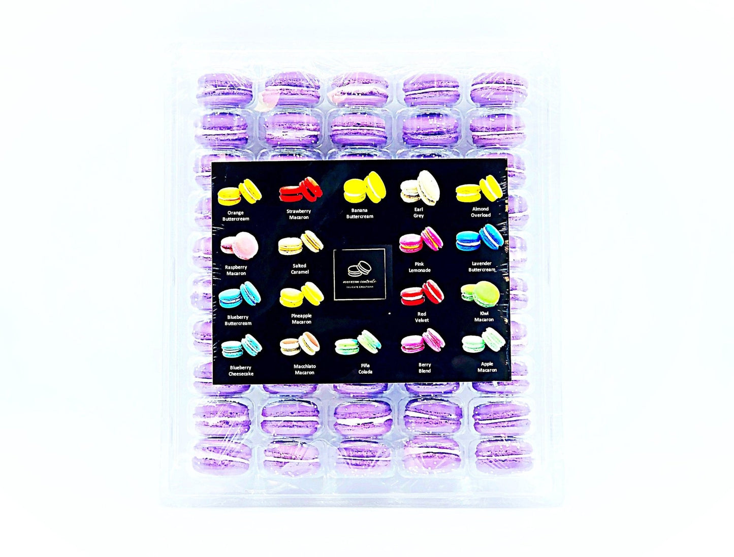 50 Pack Taro French Macaron Value Pack - Macaron Centrale