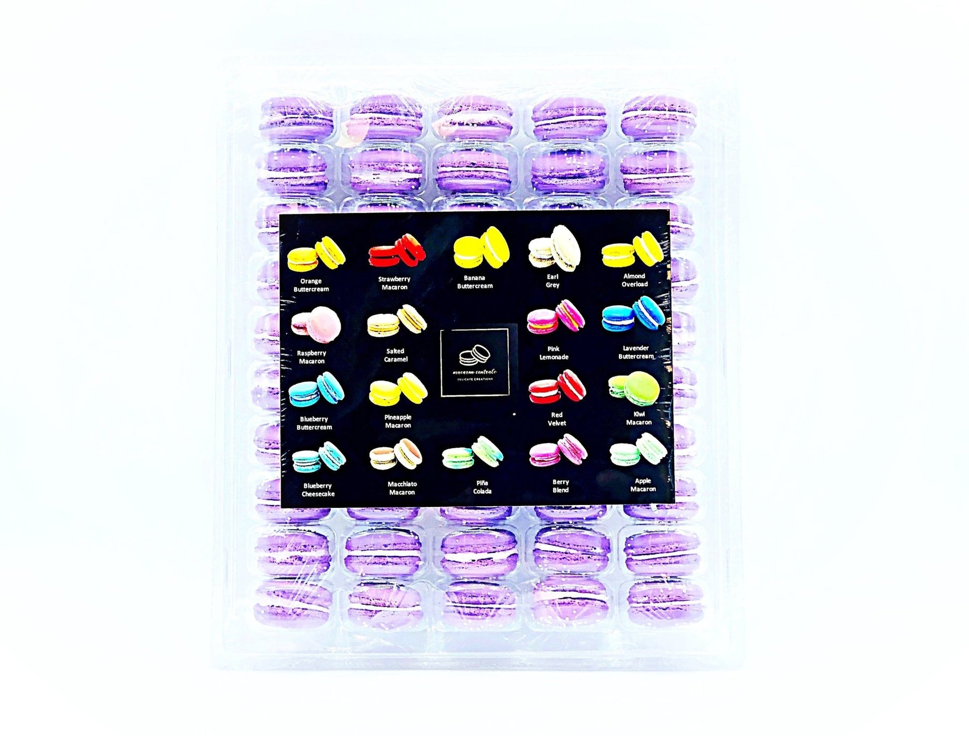 50 Pack Taro French Macaron Value Pack - Macaron Centrale