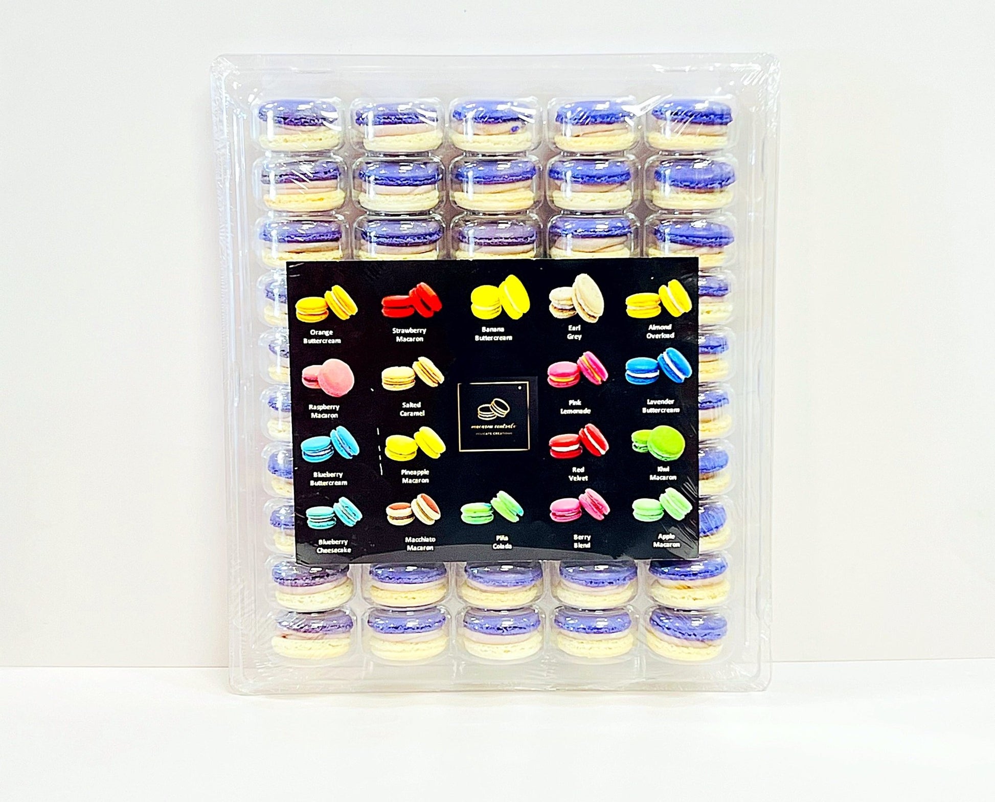 50 Pack Taro White Chocolate Ganache Macarons Value Pack - Macaron Centrale