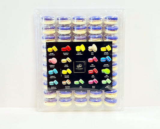 50 Pack Taro White Chocolate Ganache Macarons Value Pack - Macaron Centrale