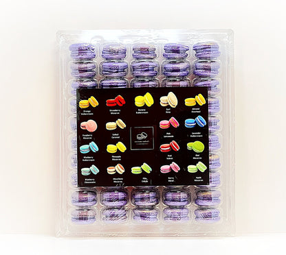 50 Pack The Neptune ( Blueberry Pudding Buttercream) | French Macaron Value Pack - Macaron Centrale