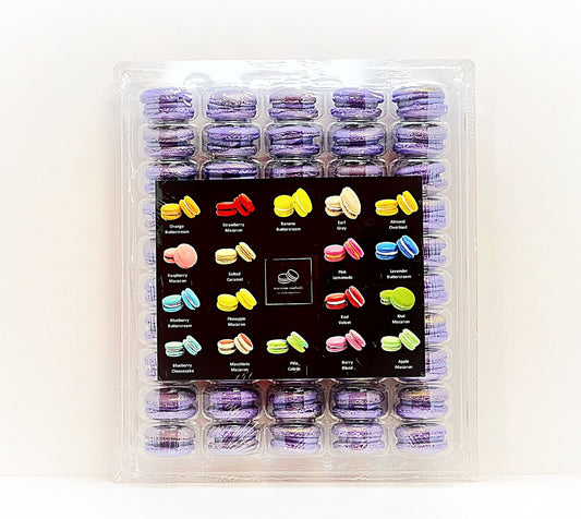 50 Pack The Neptune ( Blueberry Pudding Buttercream) | French Macaron Value Pack - Macaron Centrale