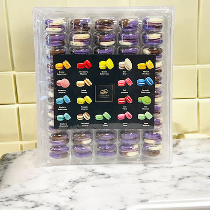 50 Pack Ube Coconut French Macaron Value Pack - Macaron Centrale