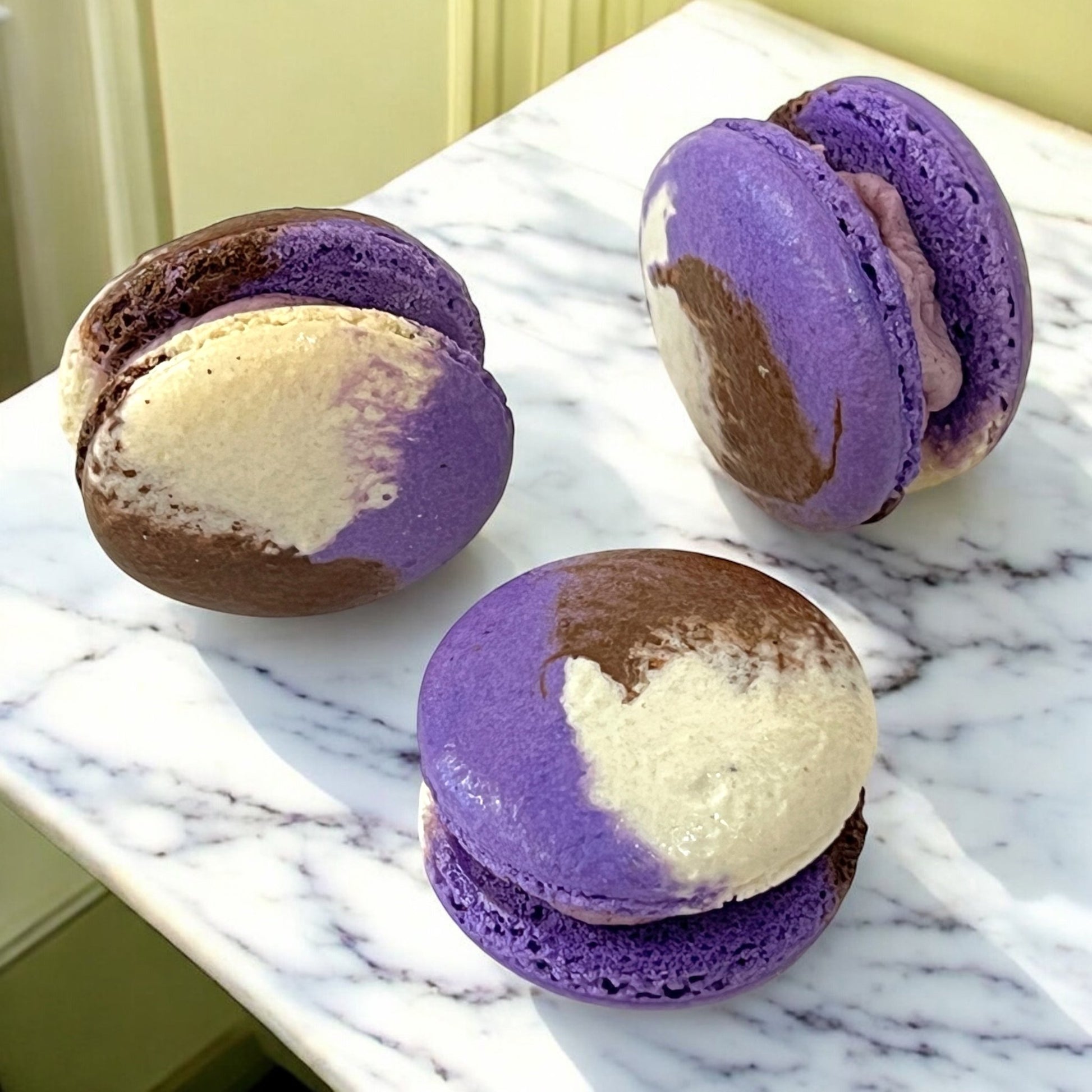 50 Pack Ube Coconut French Macaron Value Pack - Macaron Centrale