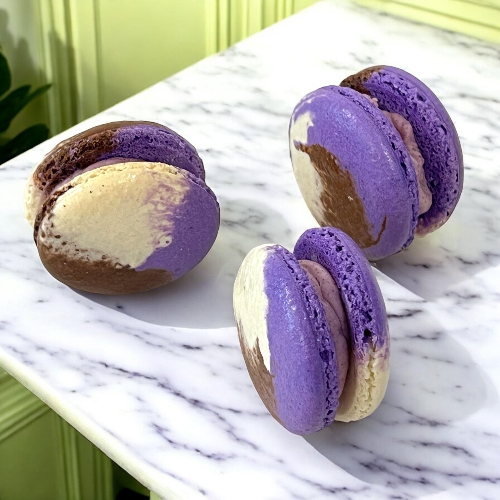 50 Pack Ube Coconut French Macaron Value Pack - Macaron Centrale