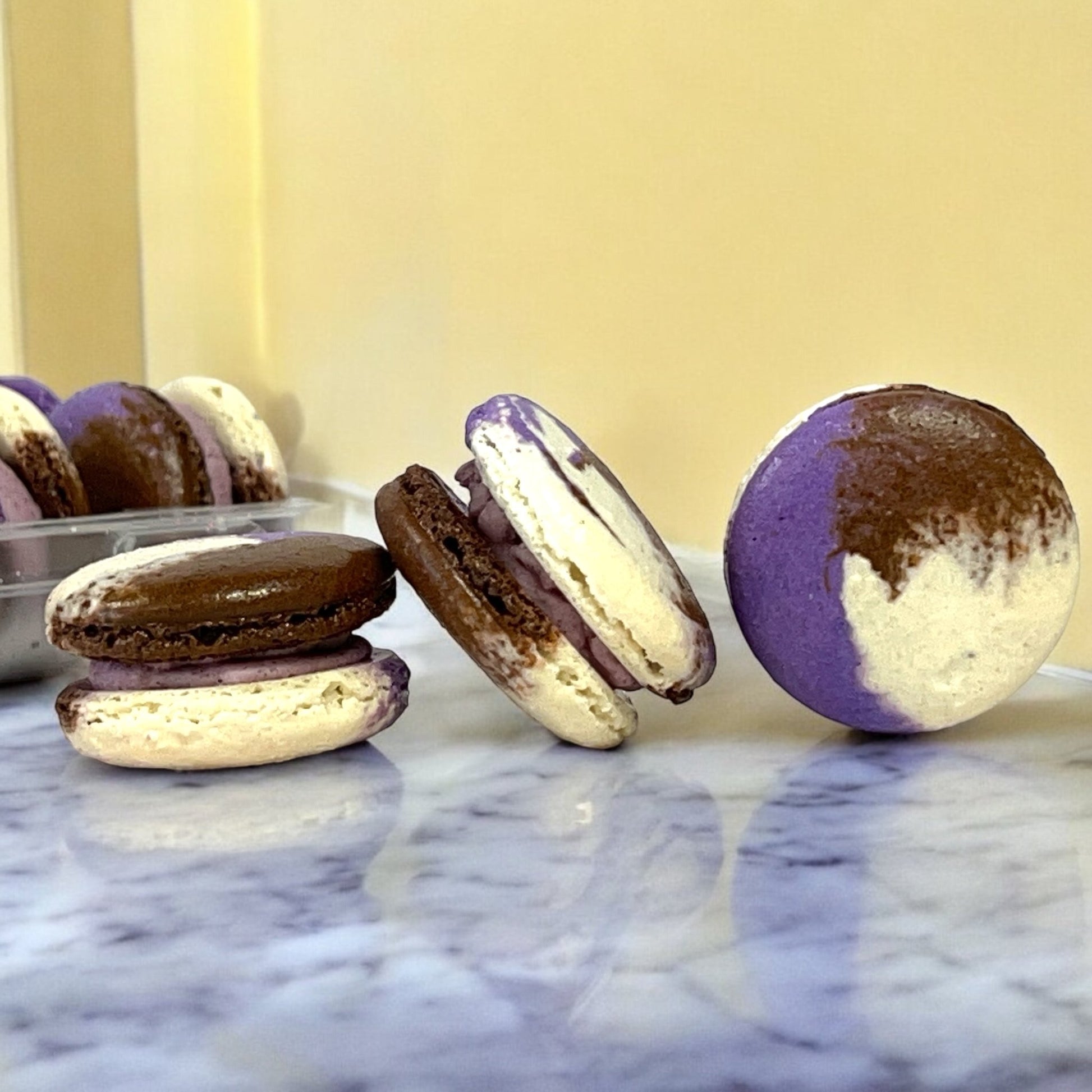 50 Pack Ube Coconut French Macaron Value Pack - Macaron Centrale
