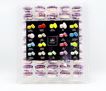 50 Pack Ube White Chocolate French Macaron Value Pack - Macaron Centrale