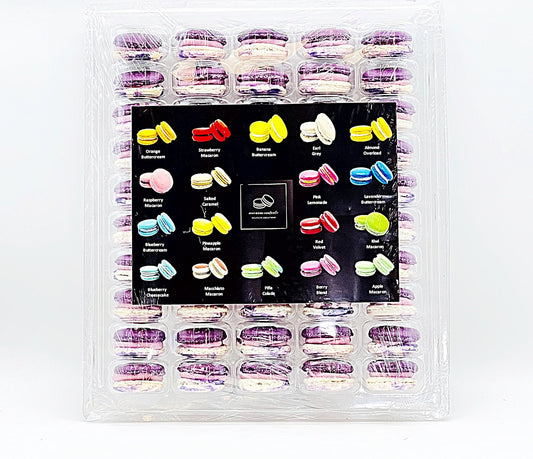 50 Pack Ube White Chocolate French Macaron Value Pack - Macaron Centrale