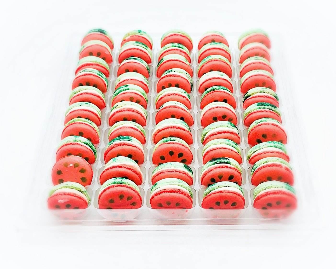 50 Pack Watermelon French Macaron Value Pack - Macaron Centrale