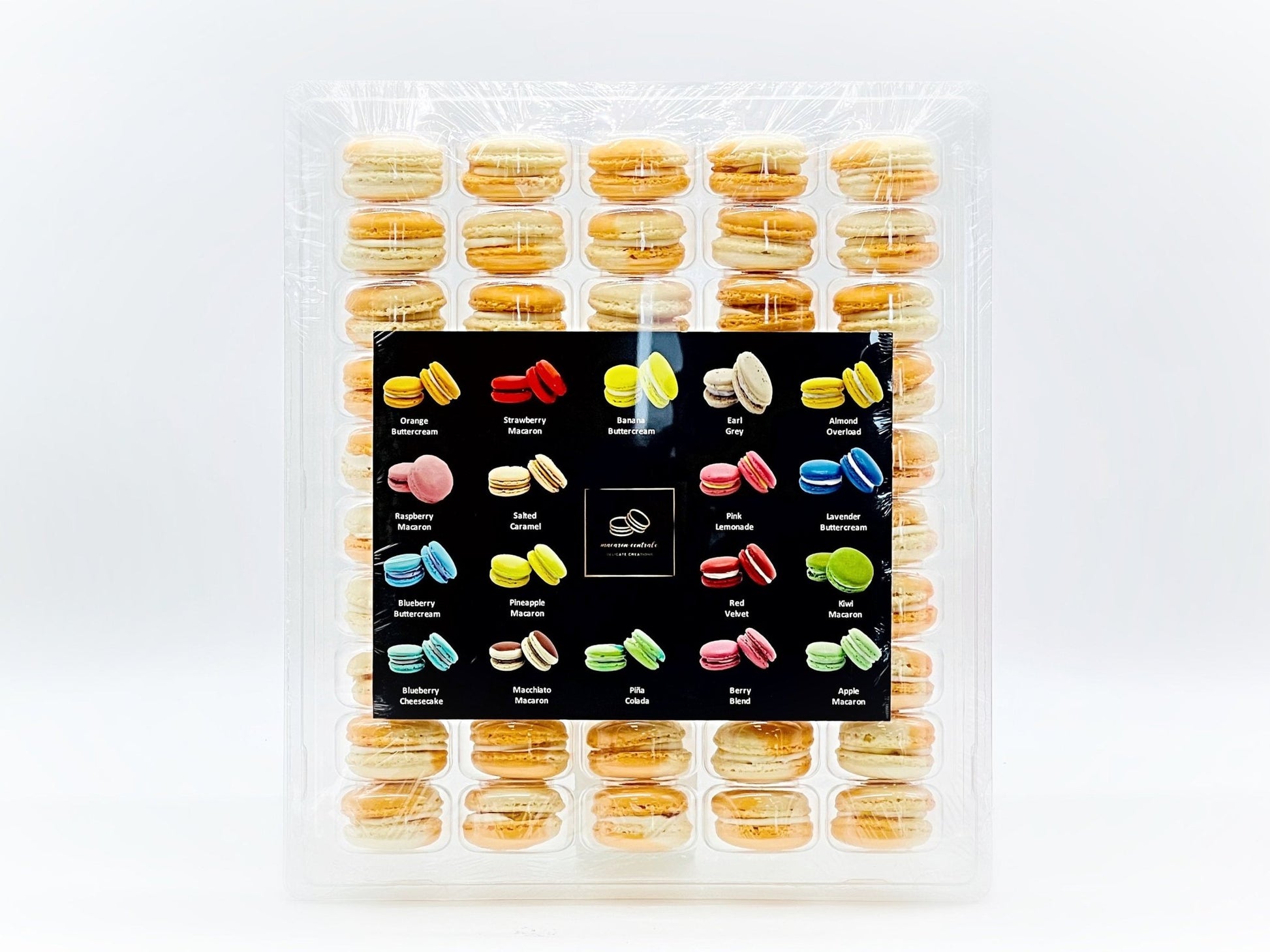 50 Pack White Chocolate Apricot French Macaron Value Pack - Macaron Centrale