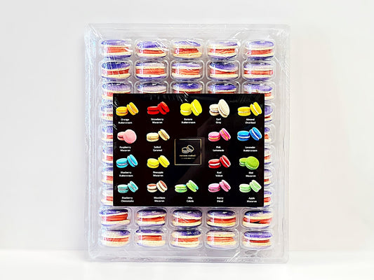 50 Pack Zesty Orange Grape French Macaron Value Pack - Macaron Centrale