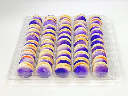 50 Pack Zesty Orange Grape French Macaron Value Pack - Macaron Centrale