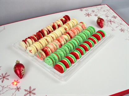 🎄 Christmas Variety Pack – 50 Fresh French Macarons (10 of Each Flavor)