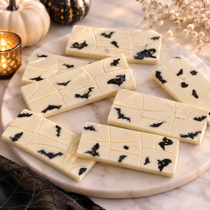 Happy Halloween Chocolate Bar, Ghost Bat Party Favor, Halloween Candy Gift, Optional Orange or Black Ribbon