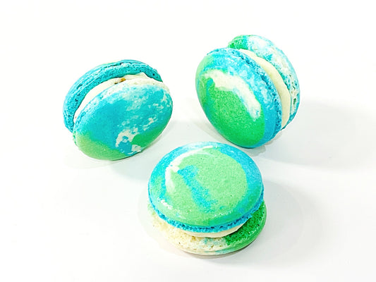 6 Pack Blueberry Pistachio French Macarons - Macaron Centrale