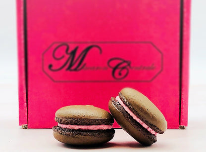 6 Pack Chocolate Raspberry Macarons - Macaron Centrale